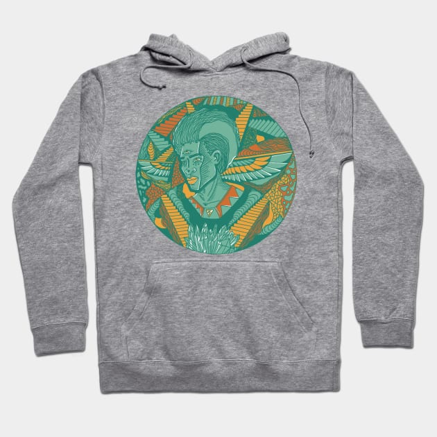 Mountain Green Wise Afro King Hoodie by kenallouis